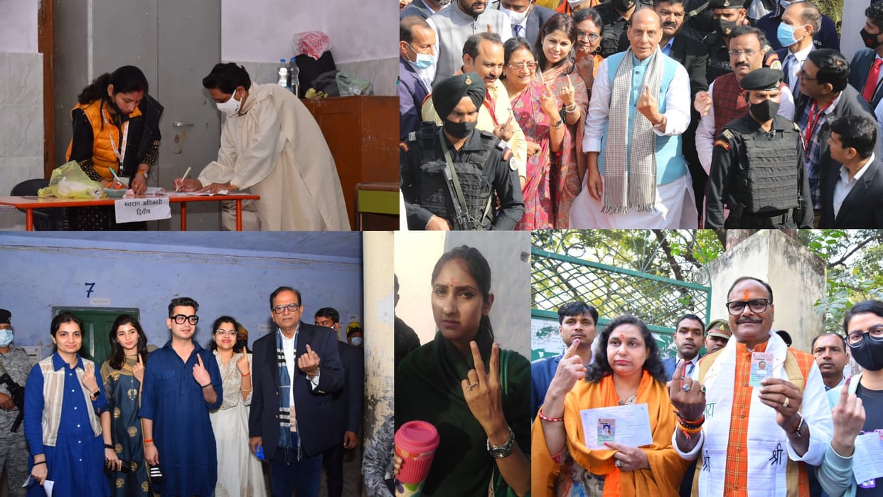 People vote for fourth phase in UP Election 2022.