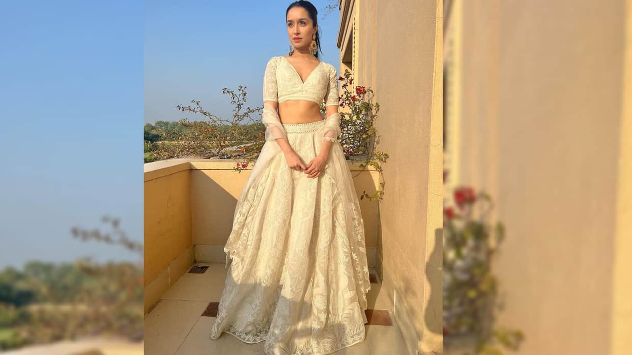 shraddha kapoor shares new photos in white lehenga see actress traditional look