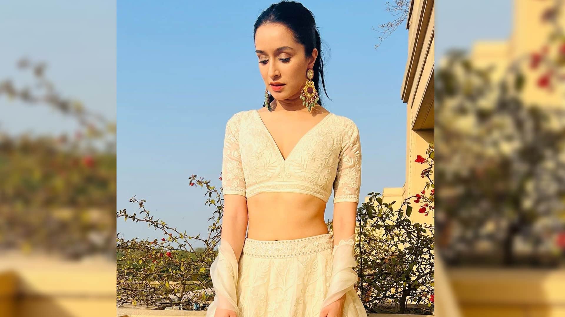 shraddha kapoor shares new photos in white lehenga see actress traditional look