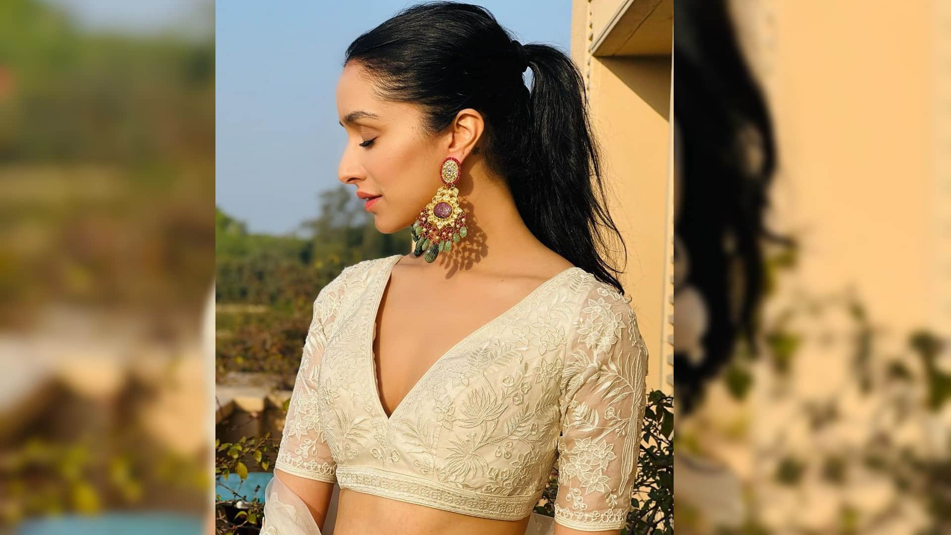 shraddha kapoor shares new photos in white lehenga see actress traditional look