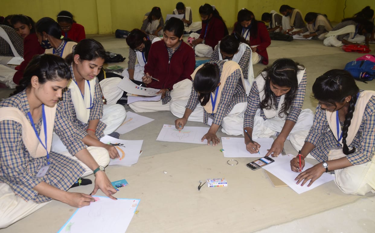 Played with colors, message of cent percent voting emerged