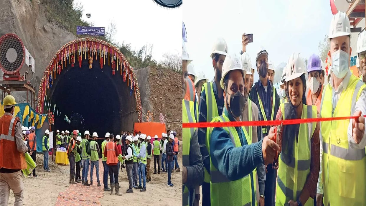 Inauguration of 317 meter long Tunnel-7 of Bhanupally Bilaspur rail line in Bilaspur