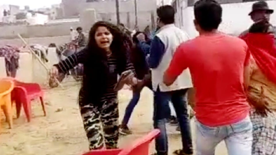 people of two sides clashed over land in Vrindavan mathura