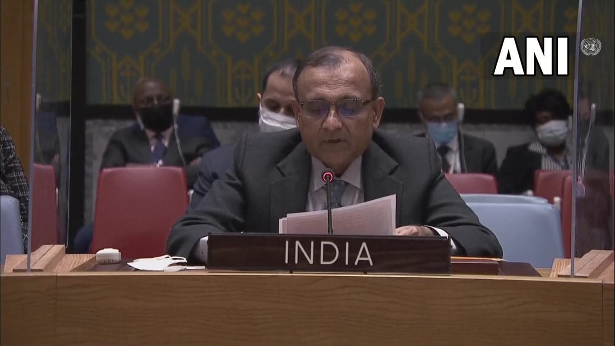 India on ukraine crisis,  Permanent Rep to UN, TS Tirumurti at UNSC meeting says We call russia for an immediate de-escalation
