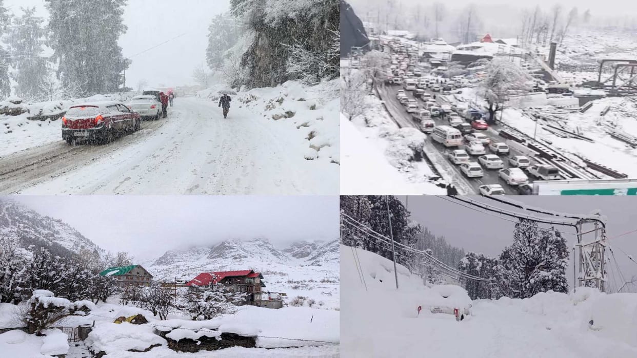 himachal weather update: Snowfall in high altitude parts including Kufri and Manali, 227 roads stalled, Avalanche in Trilokinath