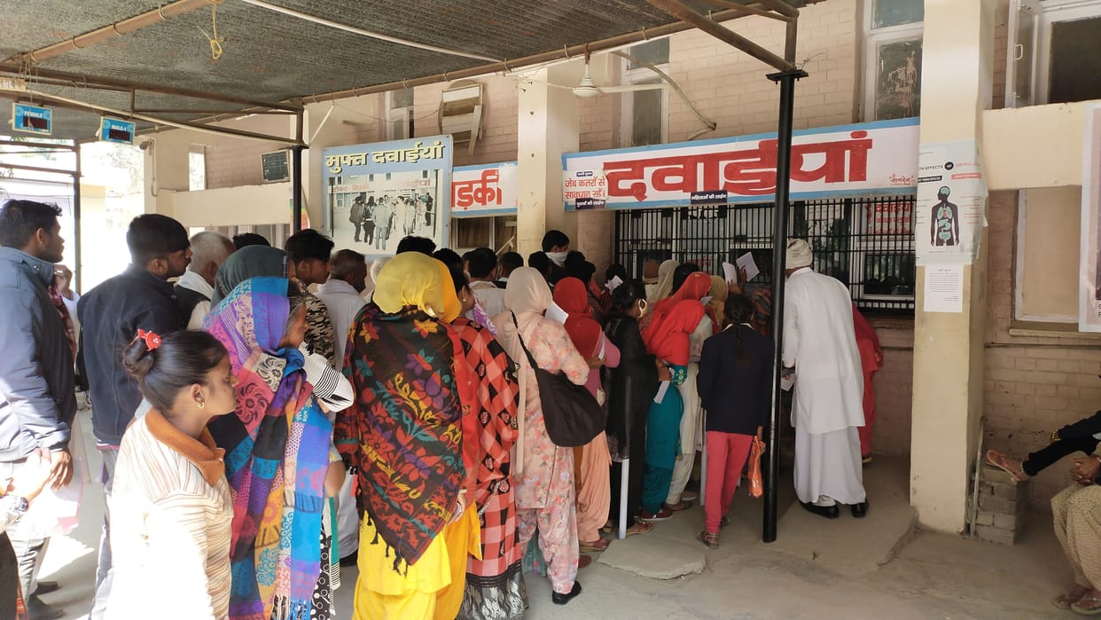 Pregnant and senior citizens also have to wait for hours for medicine