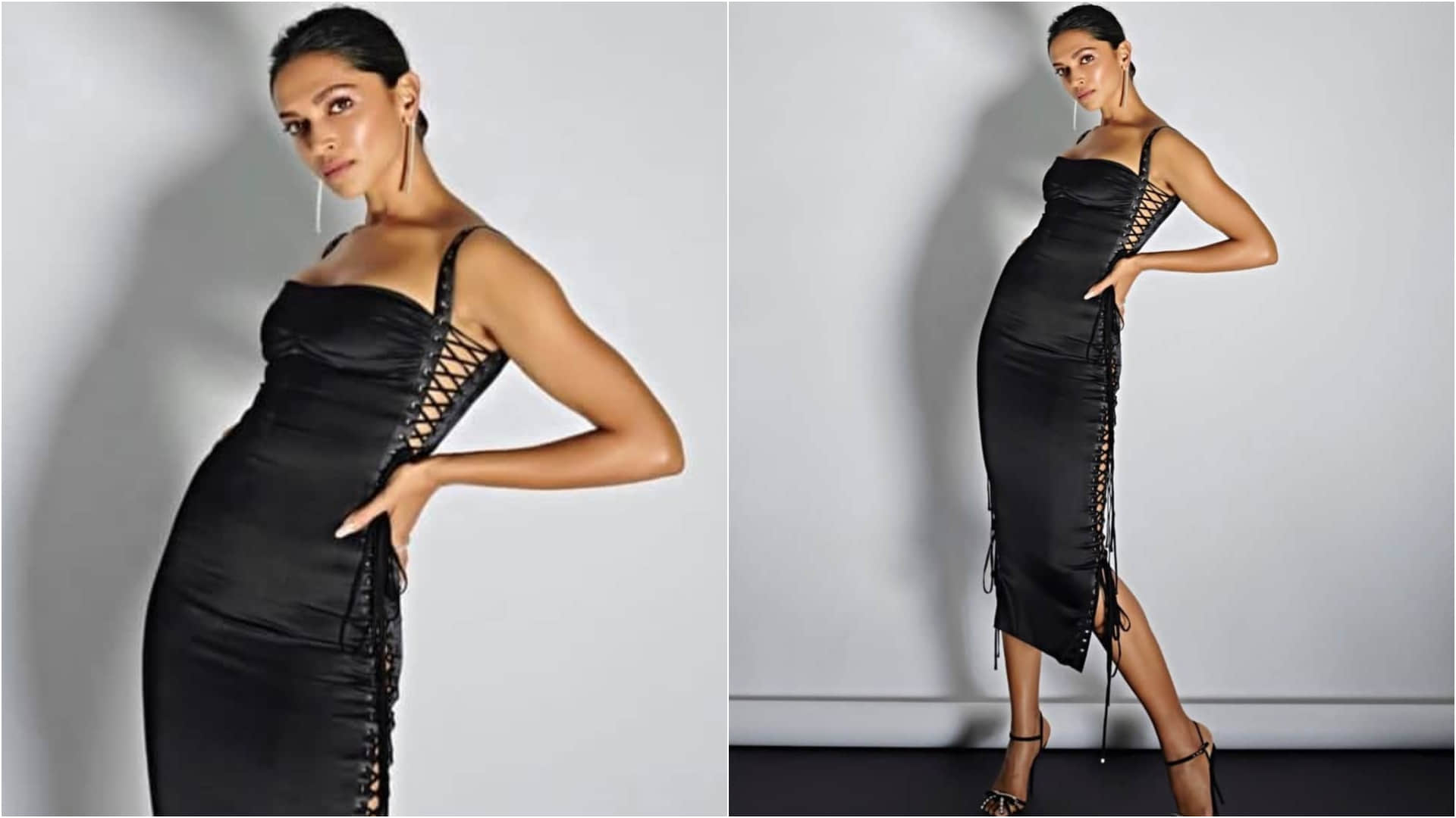 deepika padukone in black dress for farhan akhtar shibani dandekar post wedding party worth 2 lakh