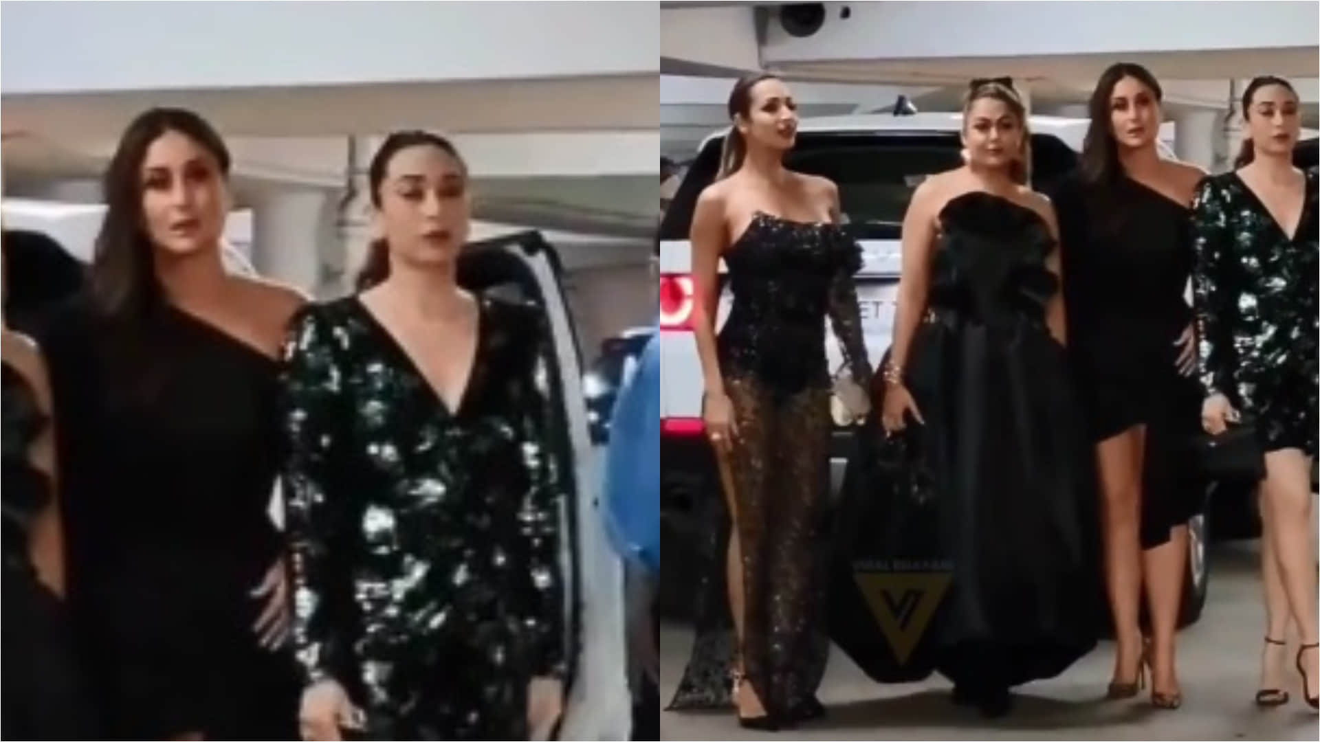 malaika arora kareena kapoor karisma kapoor amrita arora gorgeous all black outfit for farhan akhtar shibani dandekar party