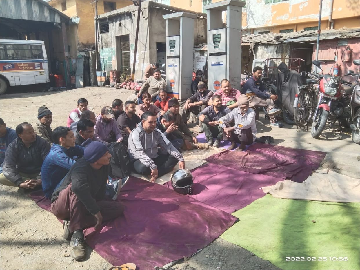 Protest continues against the operation of contract buses