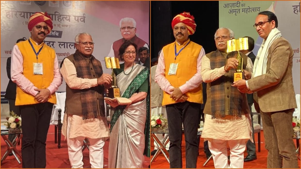CM honored five litterateurs of Sonipat including Dr. Rajendra Singh Badgujjar