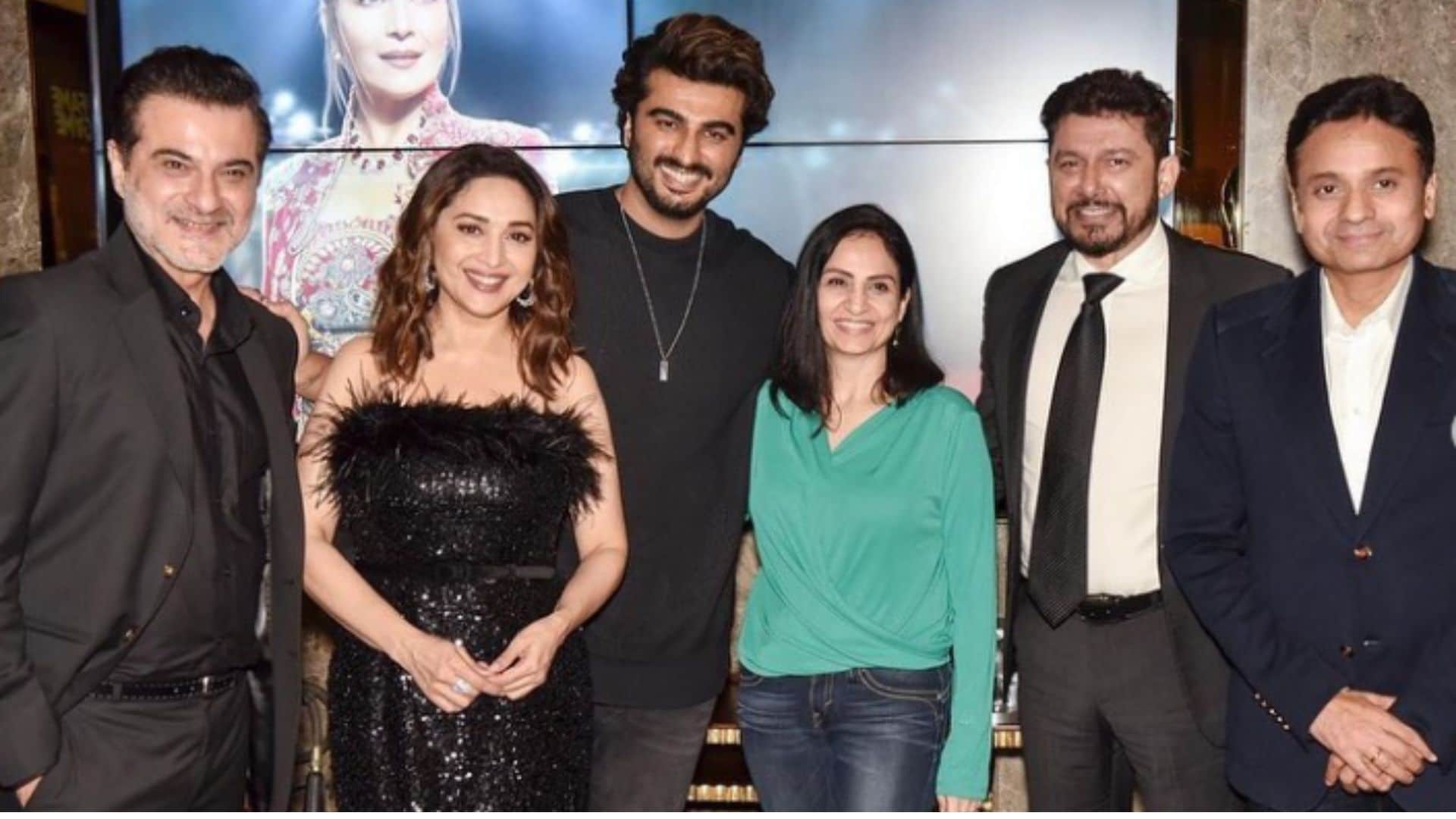 Madhuri Dixit, Sanjay Kapoor, Arjun Kapoor, Sharvari Wagh, Sanjay Kapoor attended Netflix Show The Fame Game screening