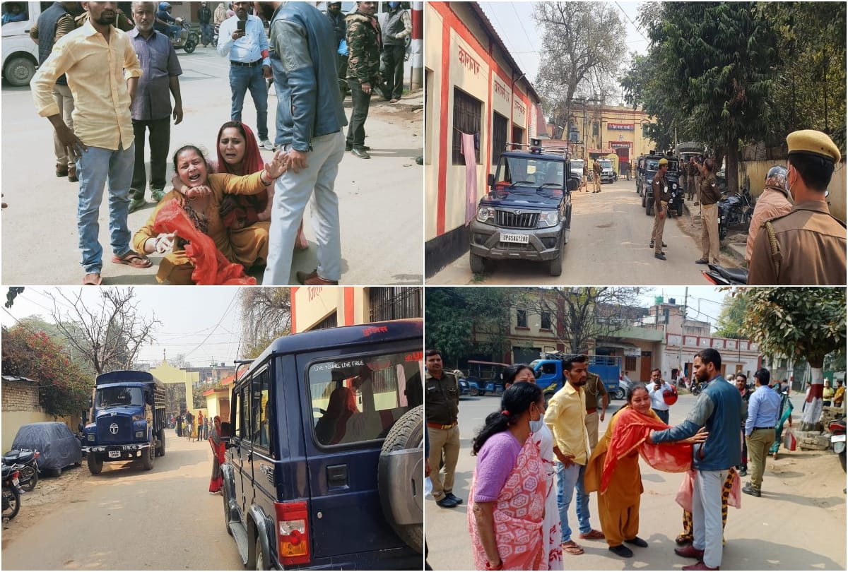 Ruckus in Varanasi District Jail pagali ghanti ringing for half an hour outrage inside and relatives of prisoner crying outside