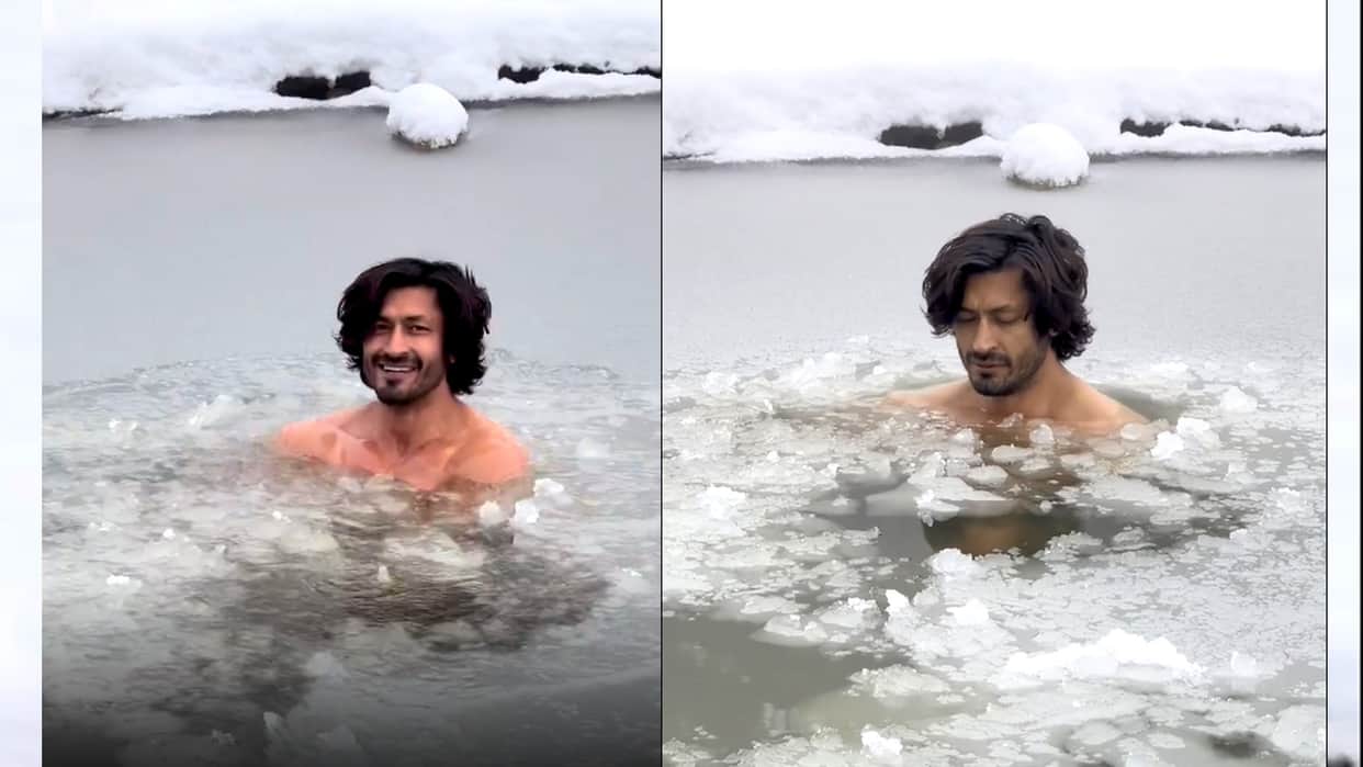 vidyut jammwal taking a dip in the frozen lake in kashmir fans were shocked to see him