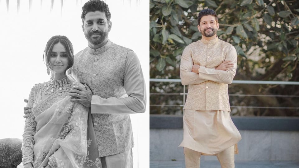 Farhan Akhtar shared photos with Shibani Dandekar in traditional clothes fans said perfect couple