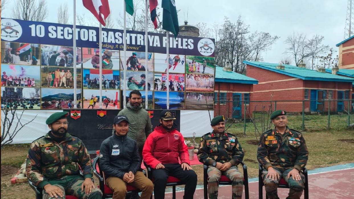 FELICITATION OF SKIER ARIF KHAN BEIJING WINTER OLYMPIAN BY INDIAN ARMY