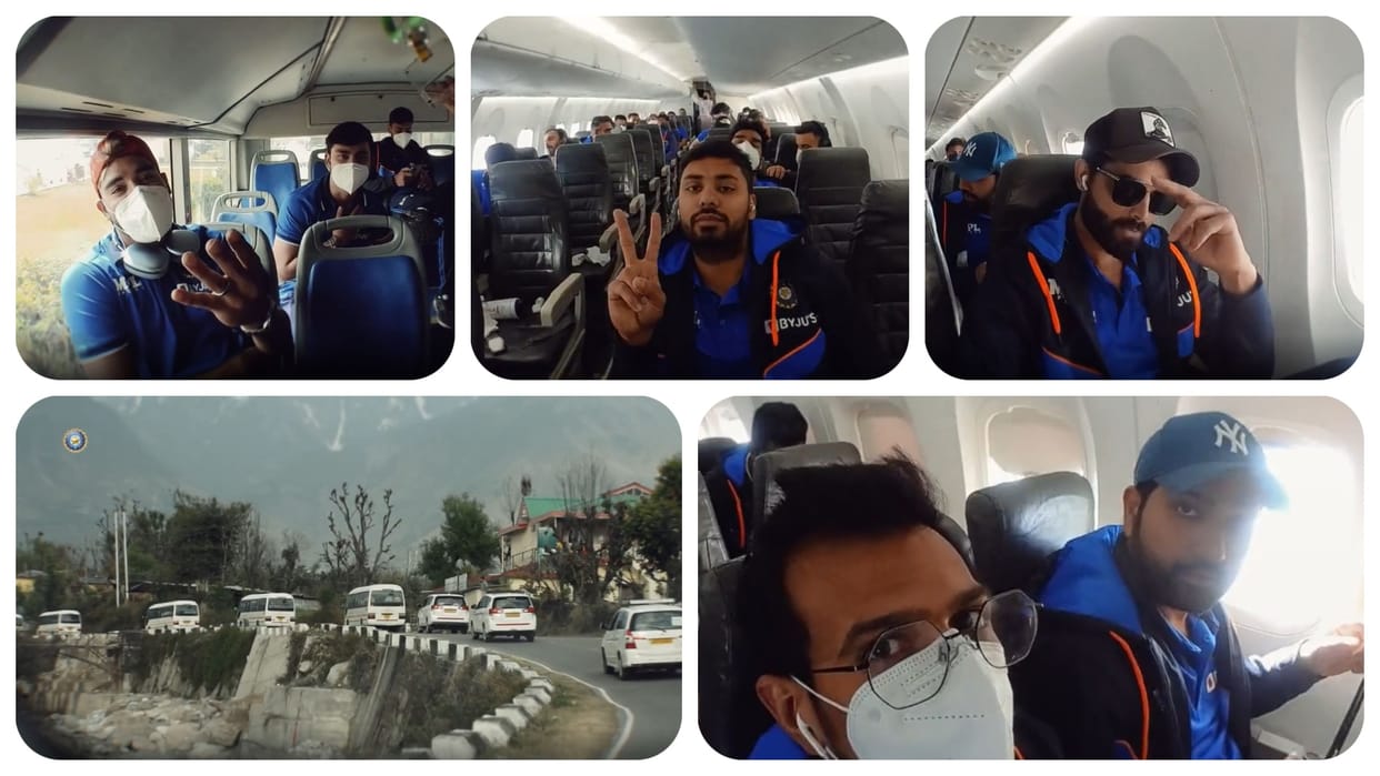 IND vs SL Photos: Team India Lucknow to Dharmshala Journey Photos Ravindra Jadeja, Ishan Kishan Siraj Venkatesh Iyer Rohit Sharma