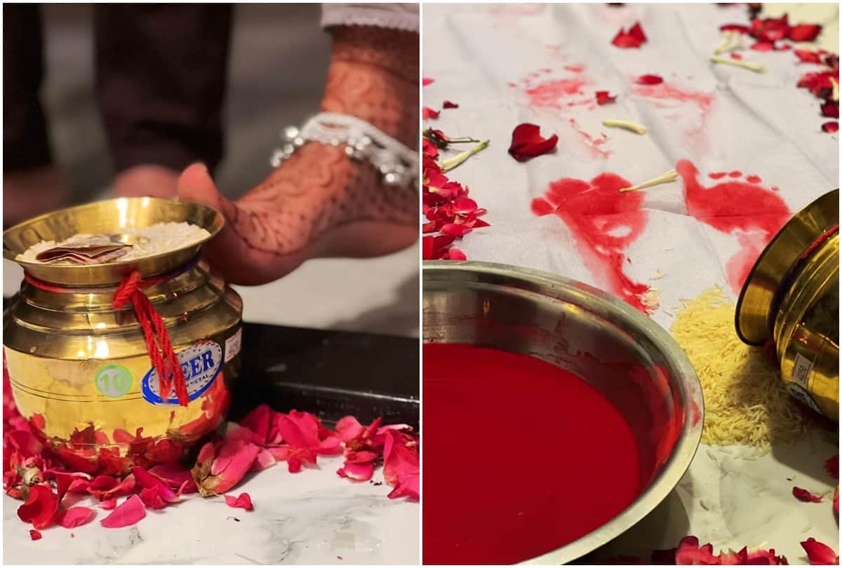 Vikrant Sheetal Wedding: Vikrant Massey wife Sheetal Thakur received a warm welcome at her in-laws house shared photos of her grah pravesh