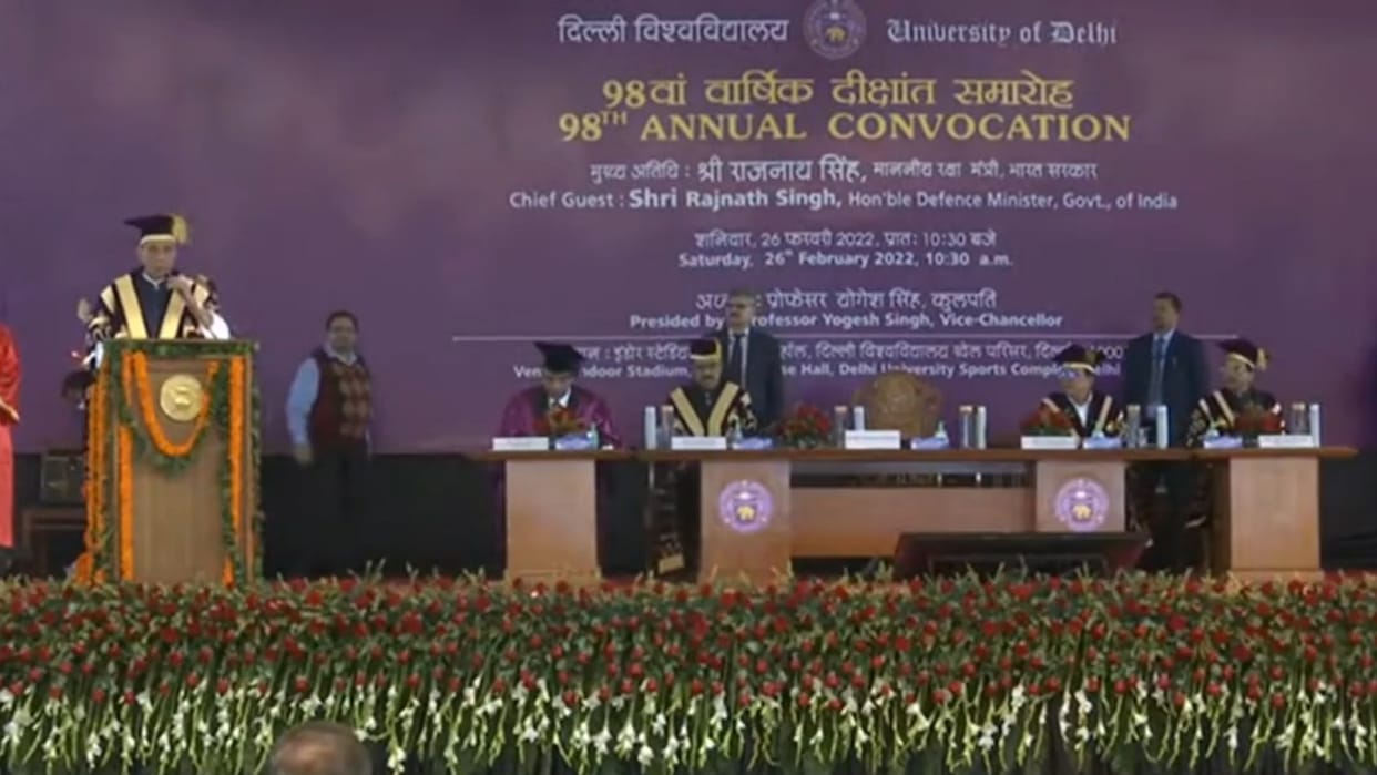 DU convocation ceremony Rajnath Singh says India never usurped an inch of another country land educated can become terrorist