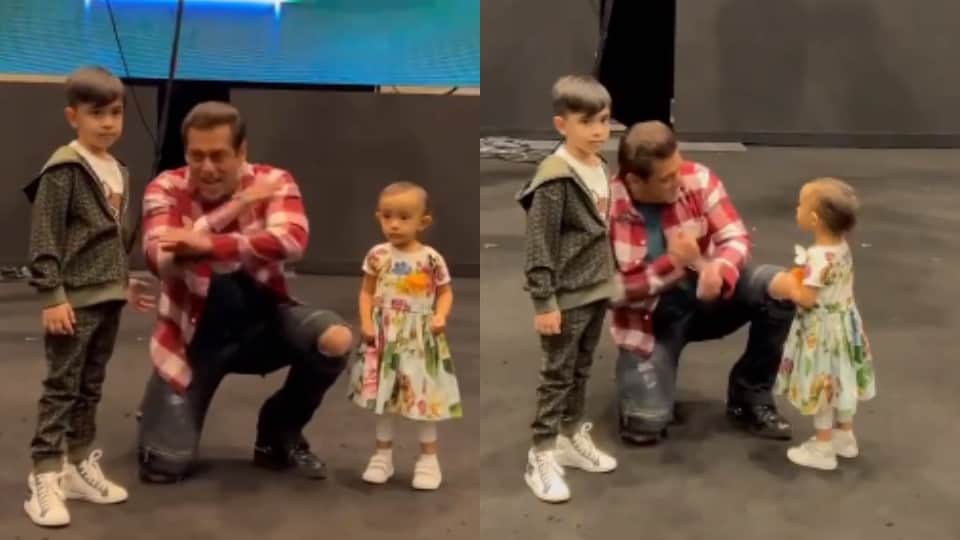 Dabangg Tour Salman Khan dances with niece Ayat and nephew Ahil to the song Allah Duhai this cute video viral