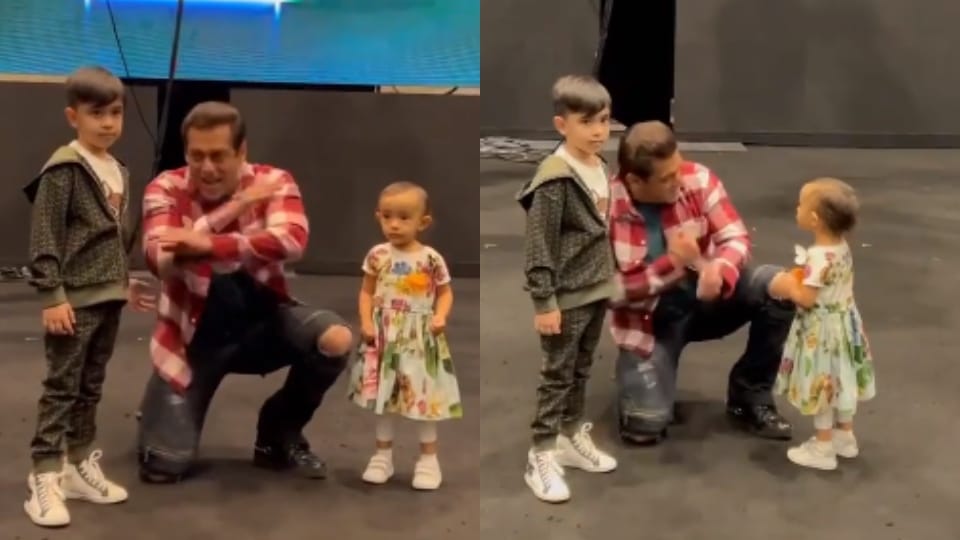 Dabangg Tour Salman Khan dances with niece Ayat and nephew Ahil to the song Allah Duhai this cute video viral