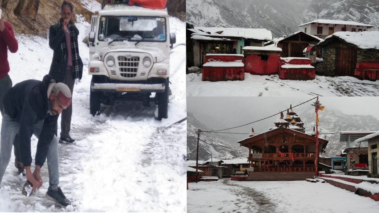 Snowfall in Uttarakhand: vehicles stuck near Yamunotri highway, efforts being made to open the way,see photos
