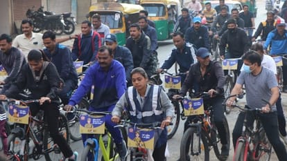 Fit police-hit police: Police started campaign in Indore, police officers-employees came out of bicycle