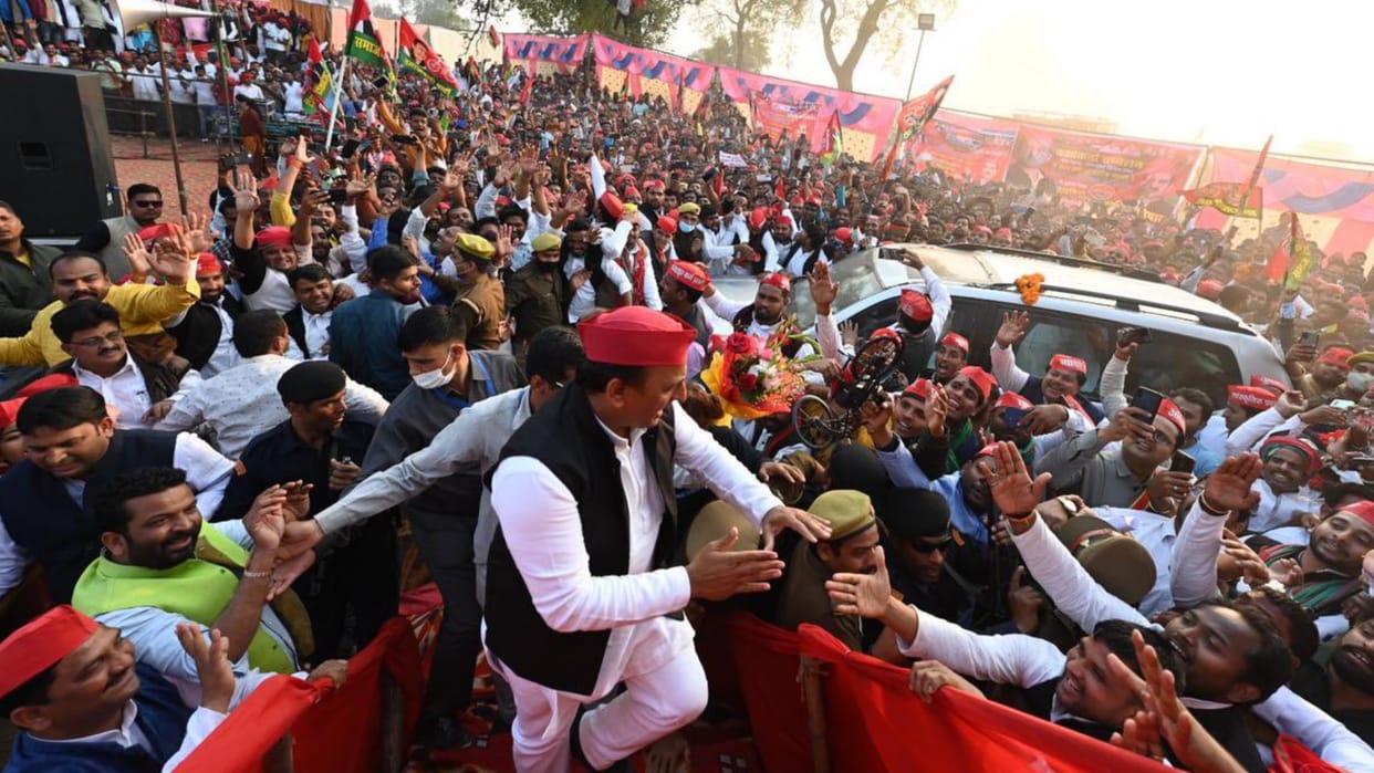 Akhilesh Yadav address rally in Deoria for UP Election 2022
