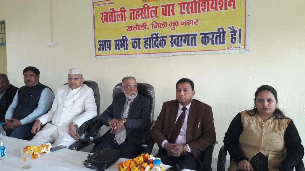 The newly elected executive of Tehsil Bar Association took oath