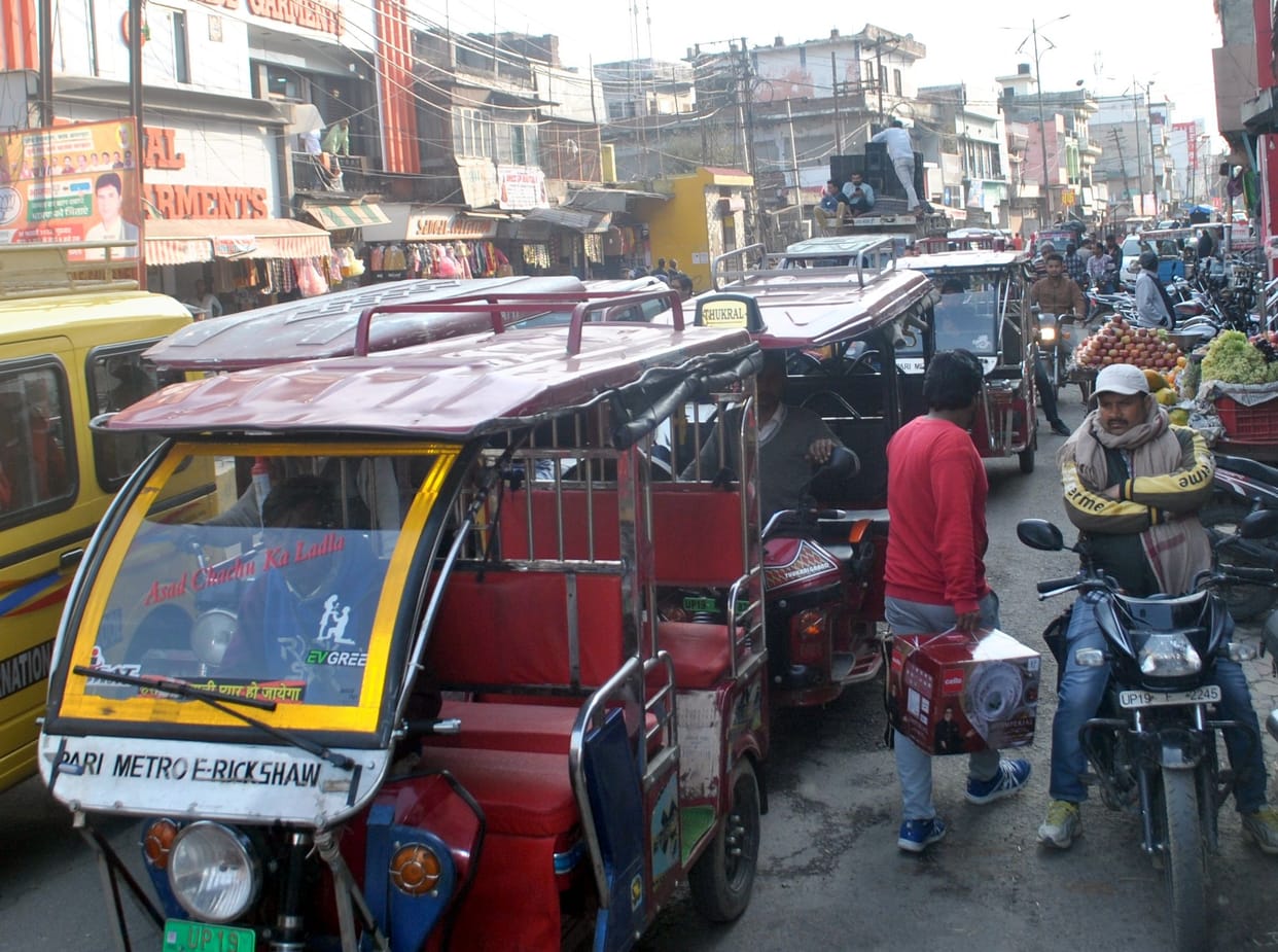 Traffic jam due to postal kanwaris