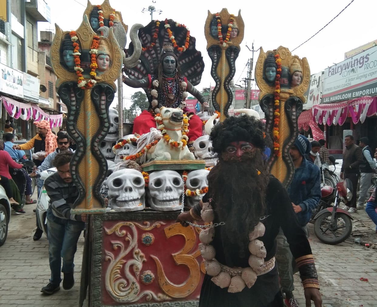 Riding on Nandi, Bholenath came out to marry Parvati, Kurukshetra