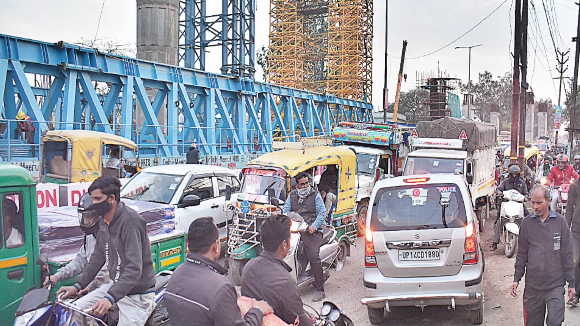 Road constructed at night,, uprooted in the morning, better arrangement in front of the officers, jam in the city as soon as they left