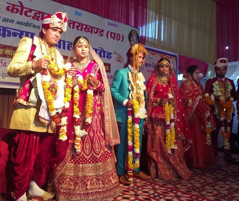 Three couples tied in a marriage ceremony in the marriage ceremony