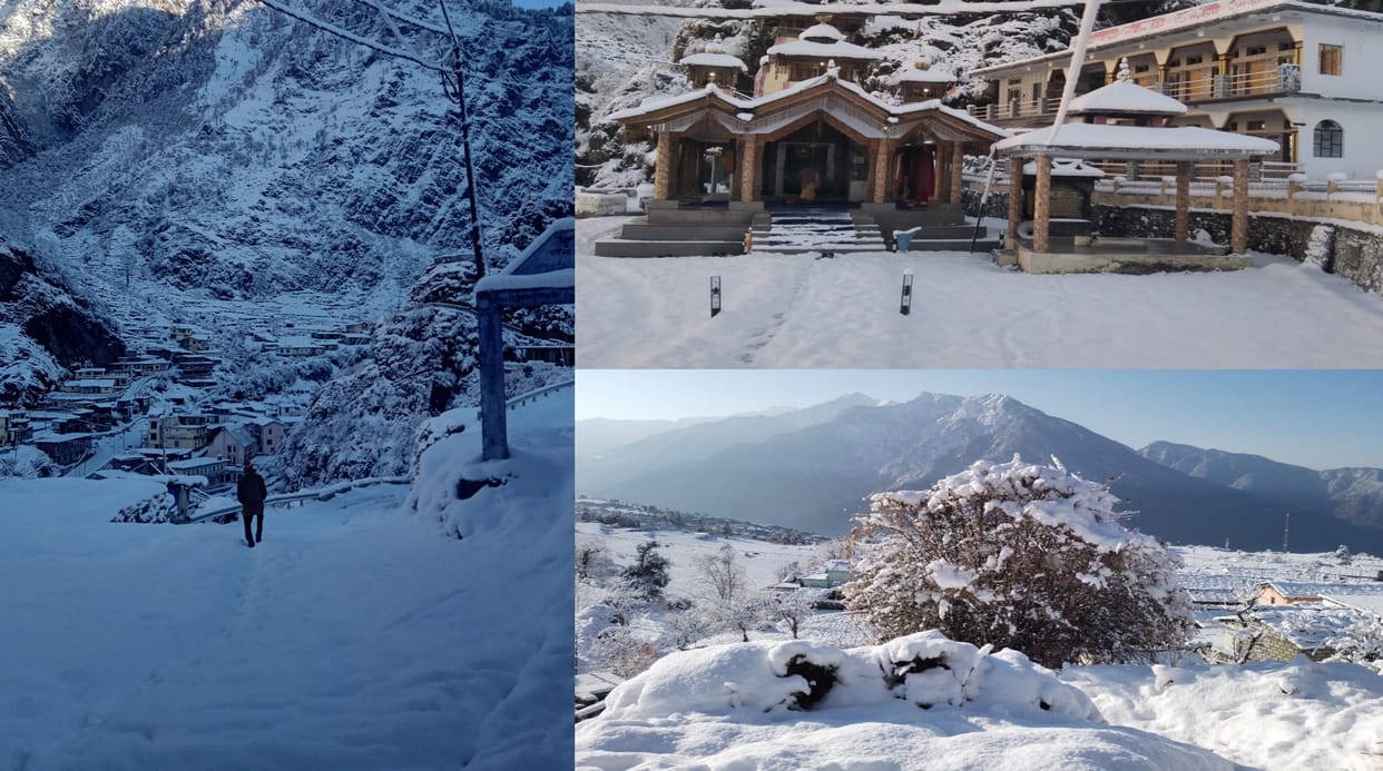 Uttarakhand: Snowfall in mountains, snow covered valleys, see in pictures..