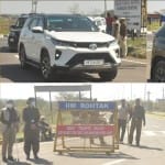 राम रहीम को सुनारिया जेल लेकर पहुंची पुलिस, दूसरी ओर सुरक्षा के मद्देनजर आम लोगों के वाहनों की जांच करती पुलिस और लगाया गया नाका।