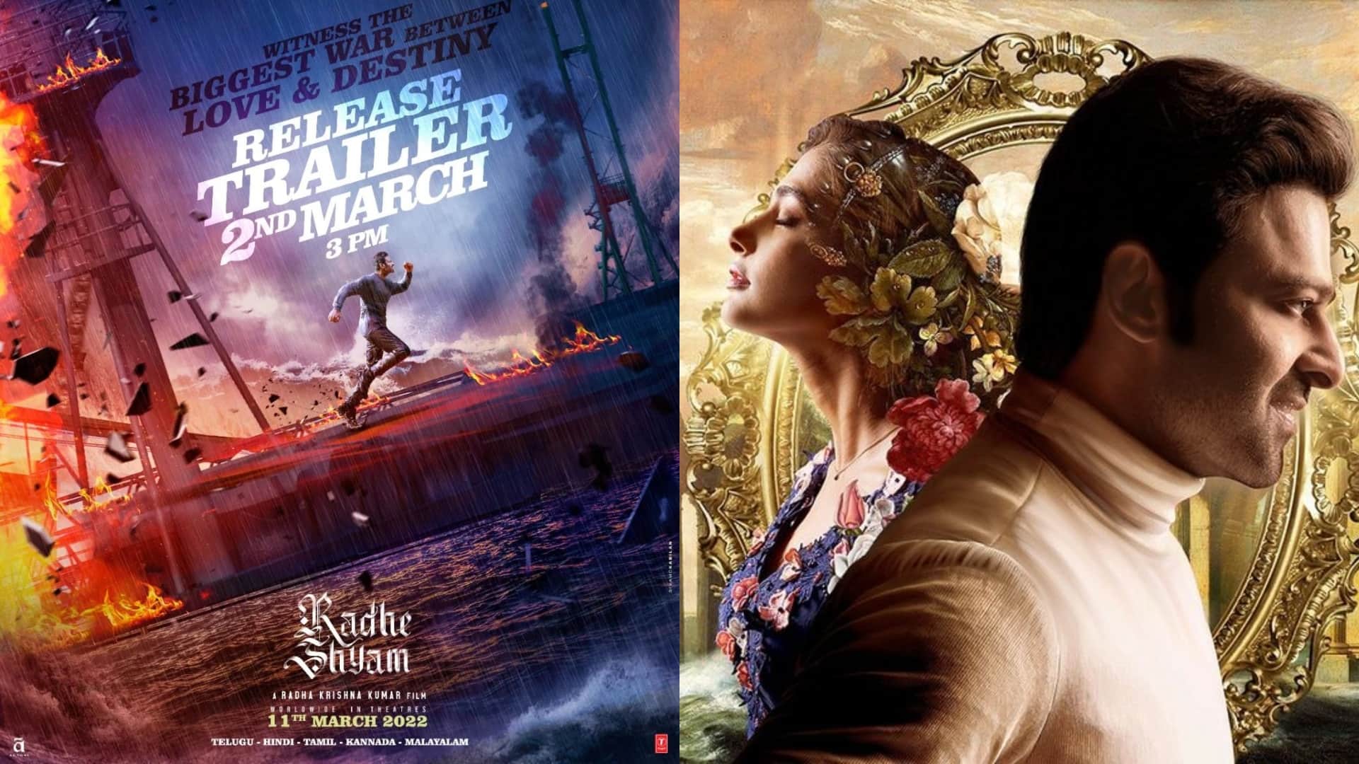 Radhe Shyam new trailer now released Prabhas and Pooja Hegde film will be released on 11 March