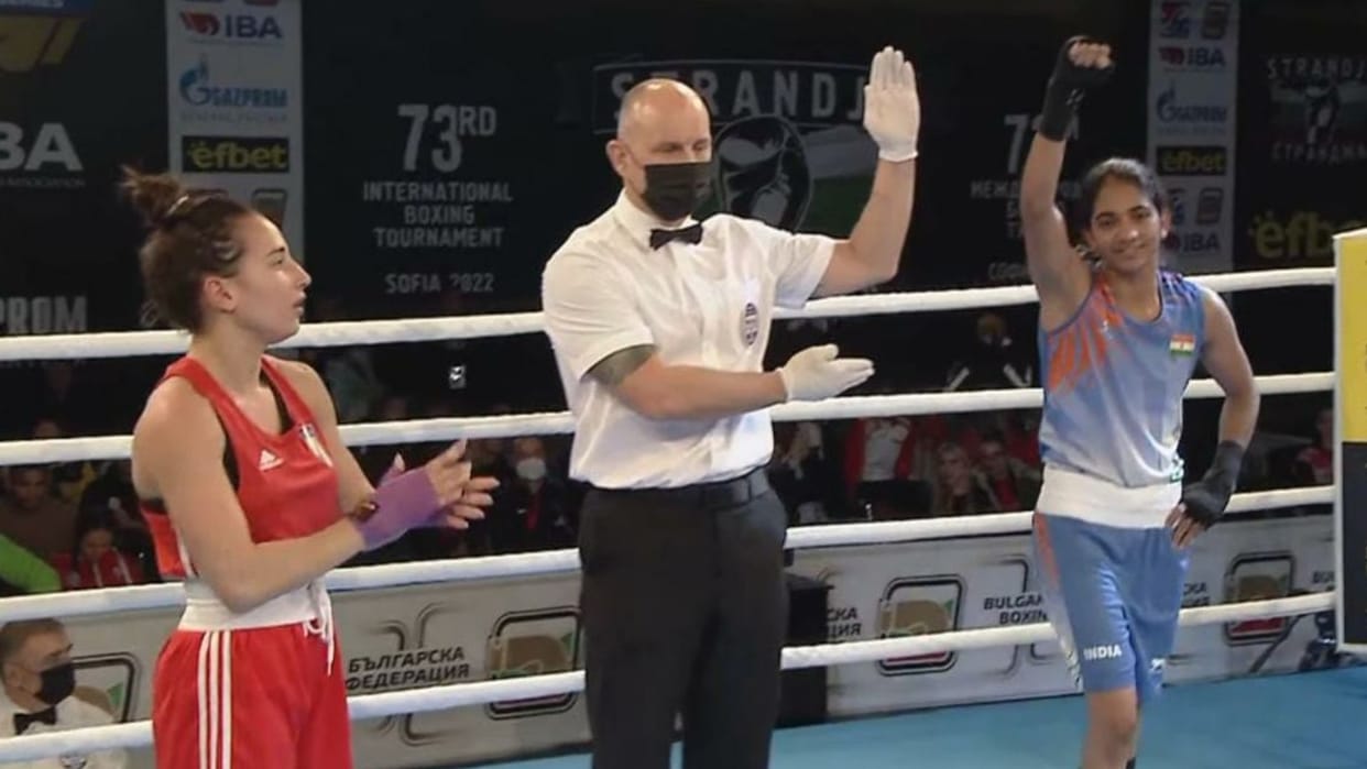 Boxer Nitu Ghanghas of Bhiwani of Haryana won the gold medal In the Stradeja Cup