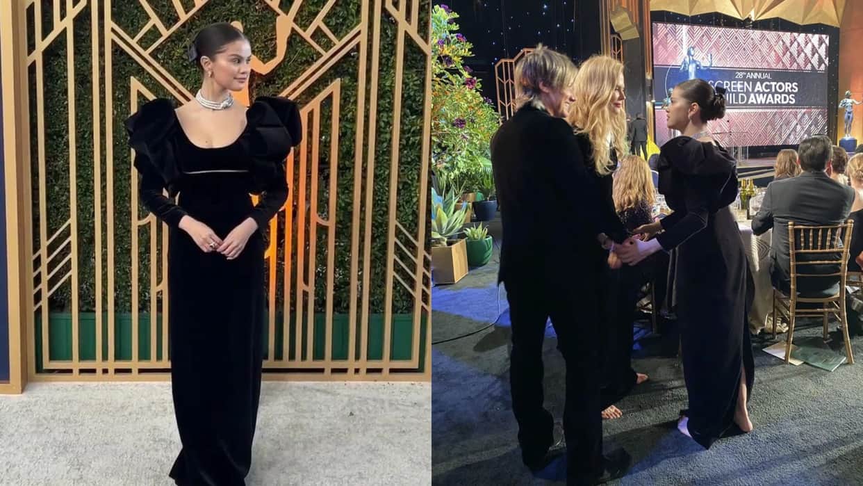 Hollywood actress and singer Selena Gomez walked barefooted on the stage of SAG awards