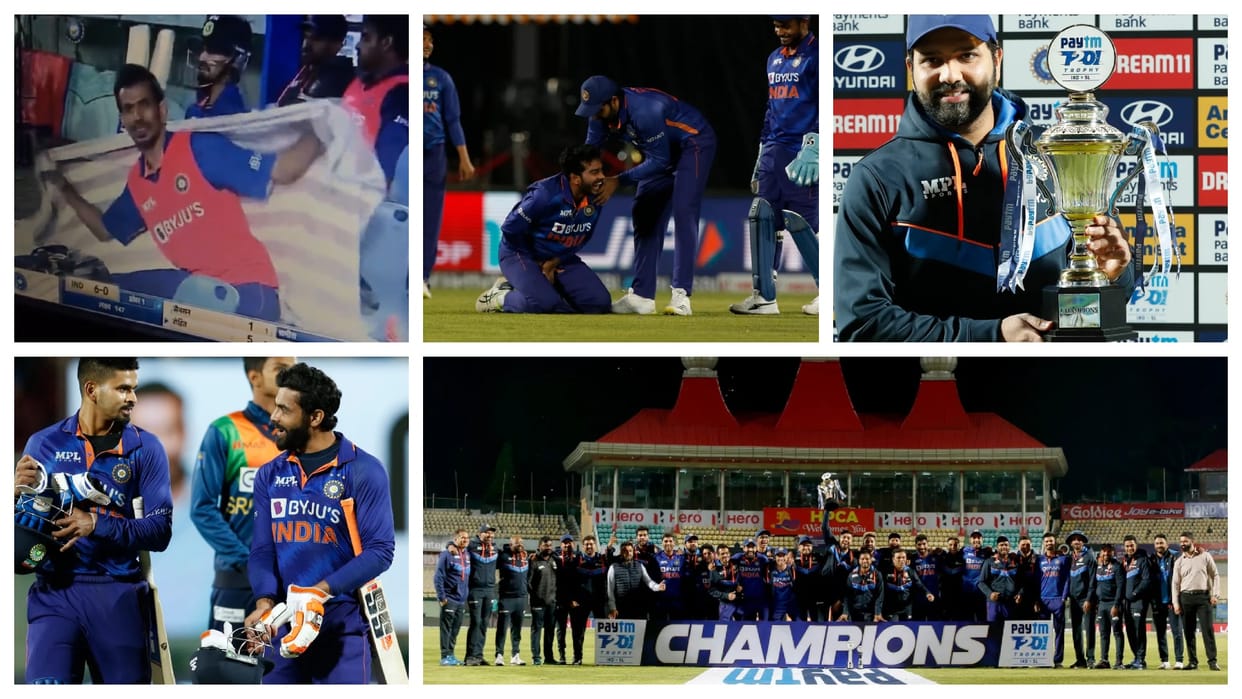 IND vs SL 3rd T20 Photo Story Chahal Towel Dance to venkatesh Catch moments of Dharmashala T20