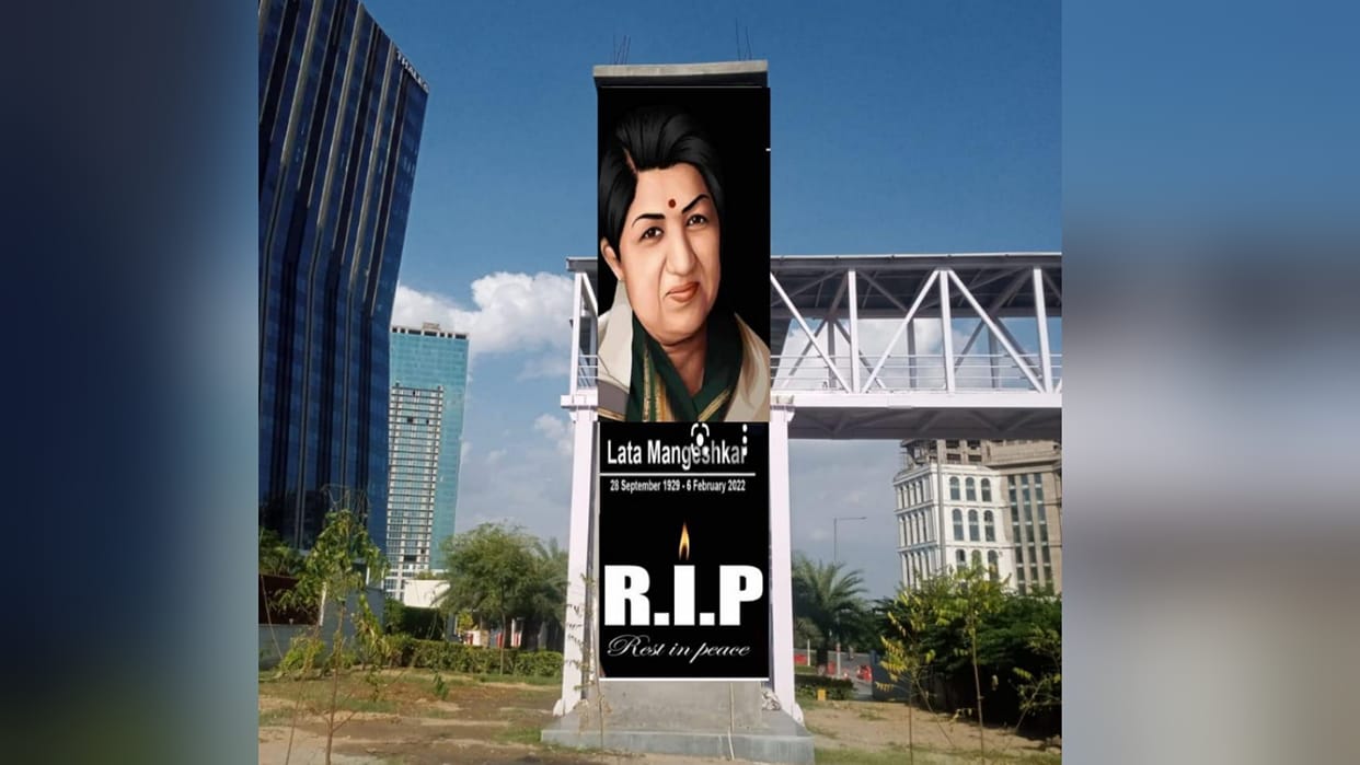 Noida Authority built FOB in memory of Lata Mangeshkar at sector 16 