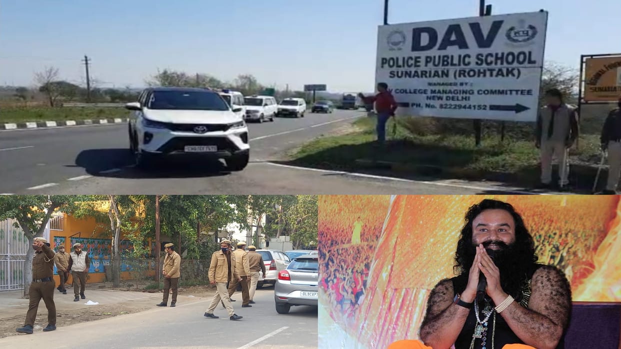 Ram Rahim 21 days furlough ends reach sunaria jail in strong security party in Gurugram dera last night