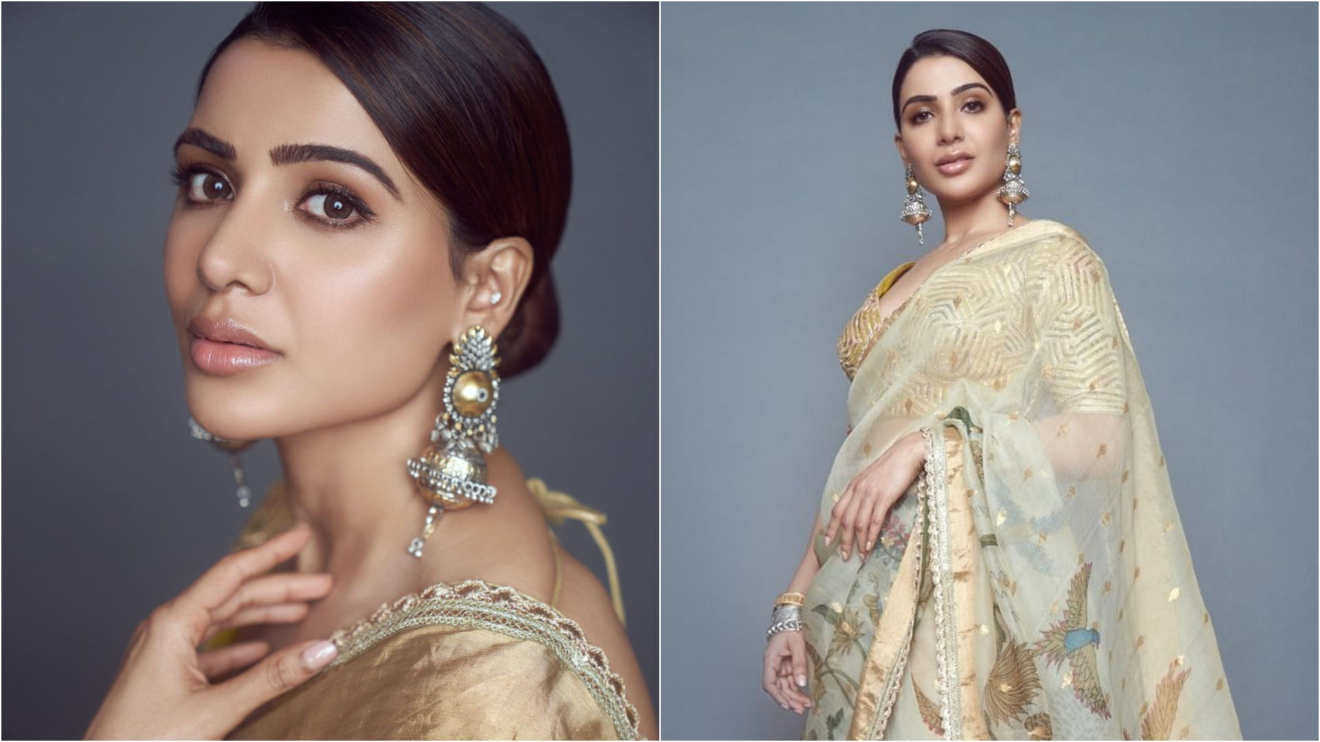 samantha ruth prabhu wear hand painted saree worth one lakh mesmerize in look