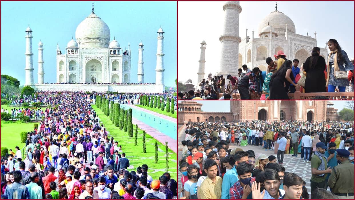 More than 40 thousand tourists visited the Taj Mahal on Shah Jahan Urs