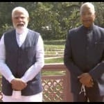 प्रधानमंत्री नरेंद्र मोदी व राष्ट्रपति रामनाथ कोविंद।