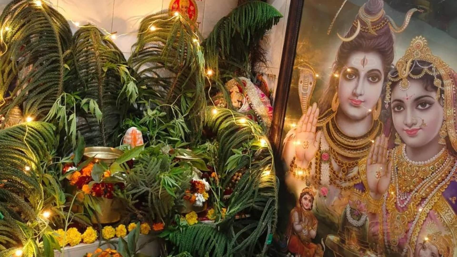 soha ali khan and kunal kemmu celebrate herath festival before maha shivratri at home doughter inaaya takes part in pooja  serves lunch