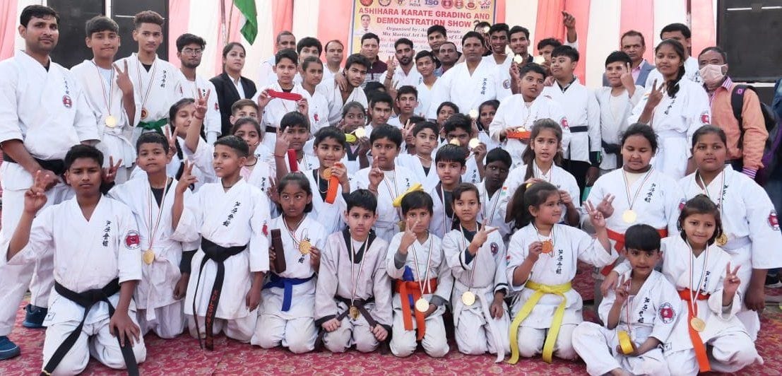 Karate players did a great performance