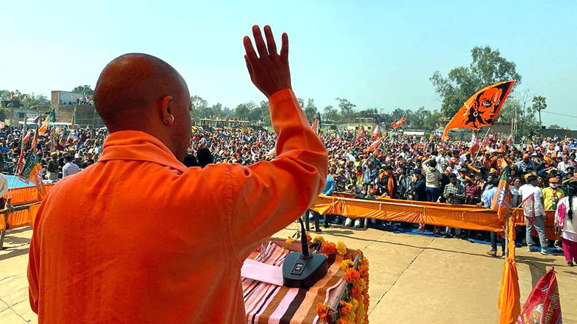 UP Elections 2022 6th Phase Election Campaign in Photos Yogi Akhilesh Mayawati and Priyanka Gandhi
