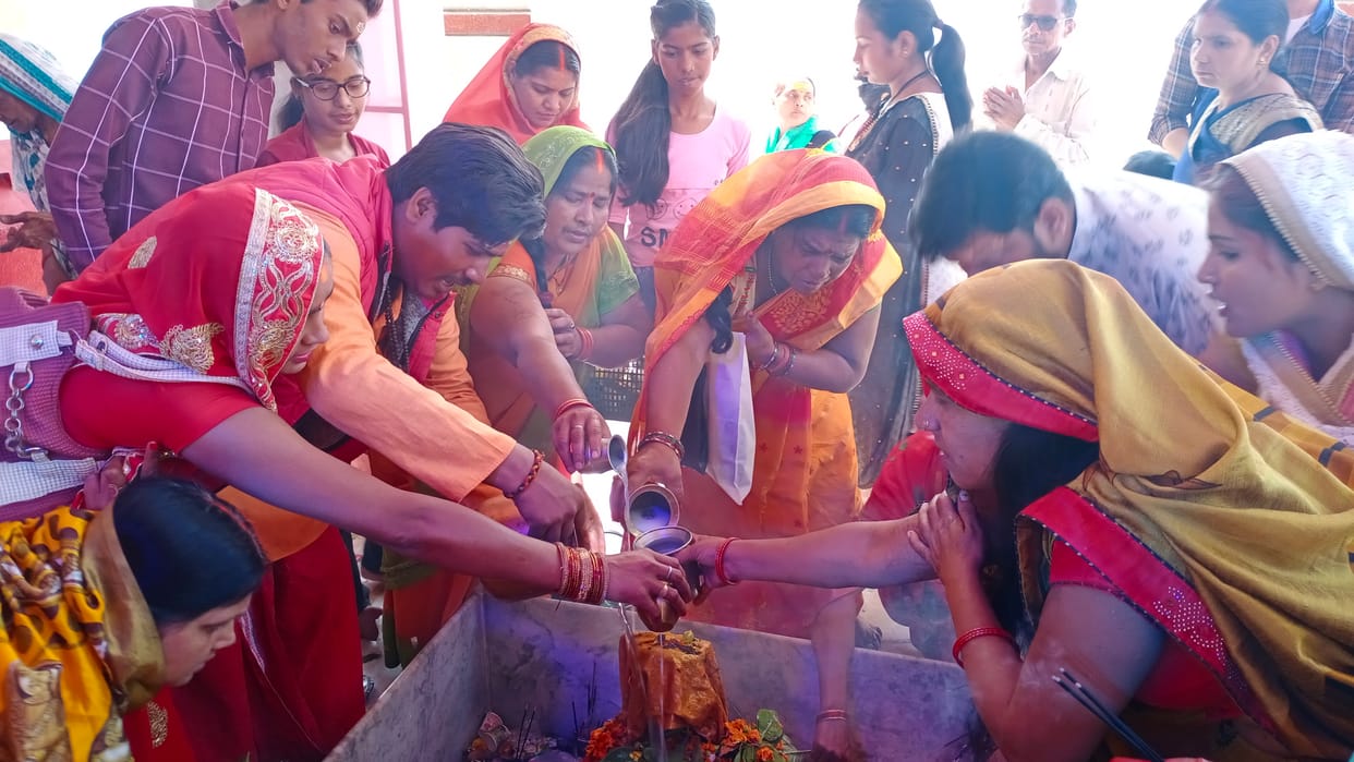 Jalabhishek of Mahadev with cheers