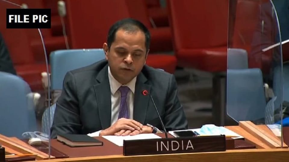 UN Indian Counsellor P Mathur presented India side in the UNSC meeting on Syria chemical weapons