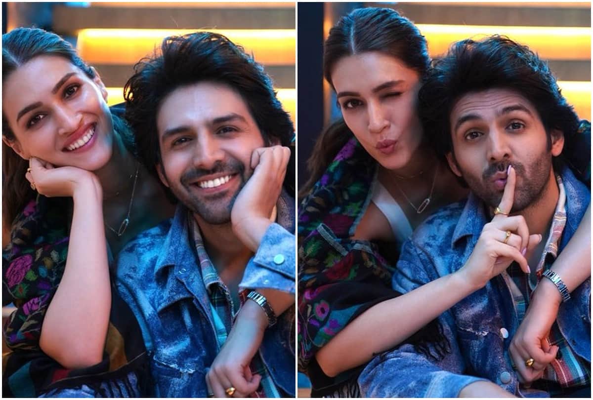 Kartik Aaryan and Kriti Sanon starrer film Luka Chuppi completes 3 years the actors celebrate on the sets of Shahzada