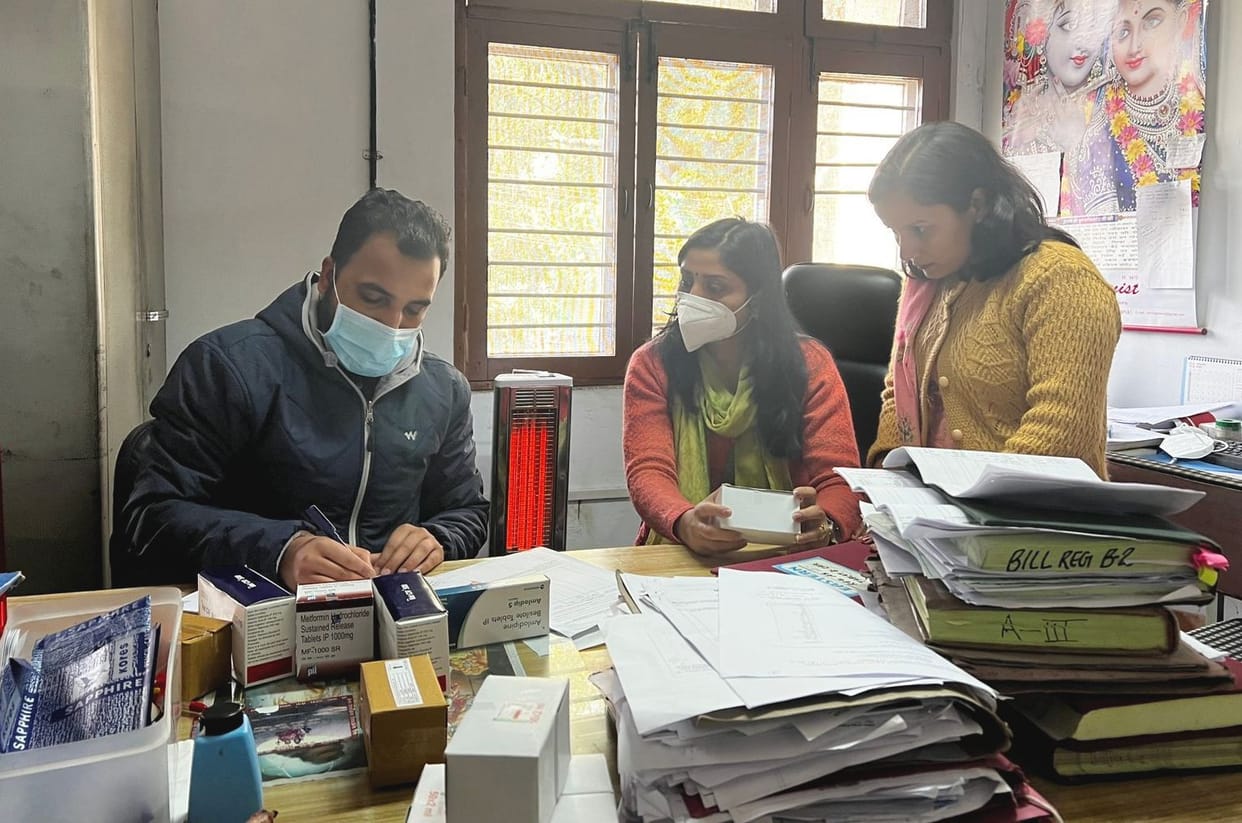 Medicines samples filled from medical college store